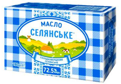 Масло солодковершкове Селянське 72,5% СЕЛЯНСЬКЕ, 180г